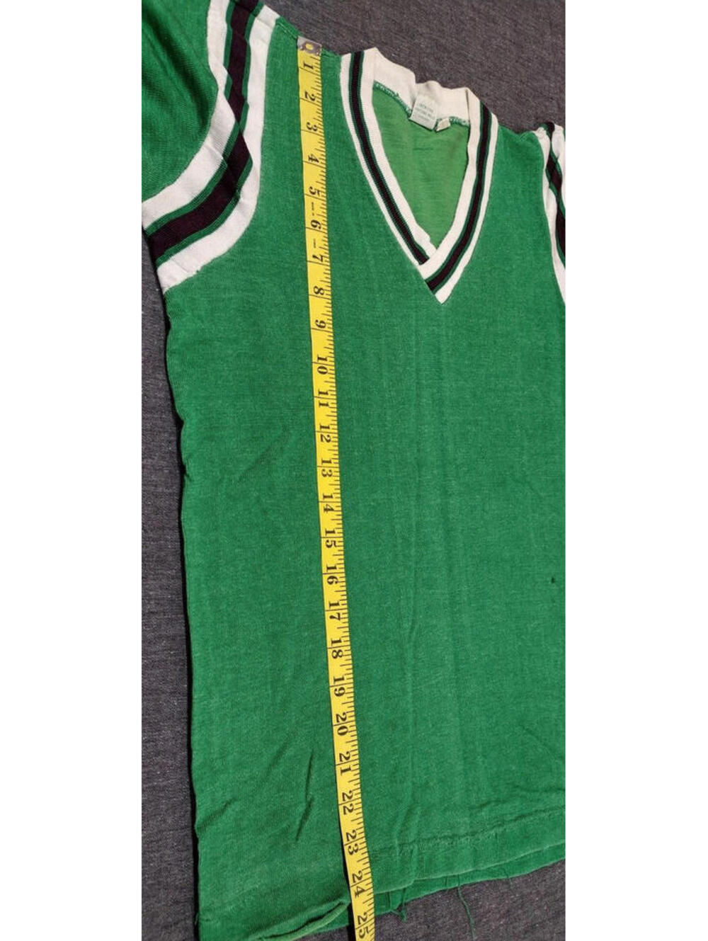 1940s Jersey CHICAGO ELMHURST POLICE NEW ERA SPORTSWEAR Knitting Mills Green V - Picture 9 of 15